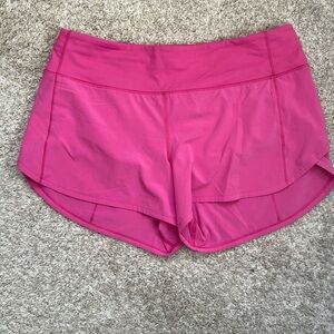 Lululemon speed up shorts — sonic pink — sz 10 — 2.5 inseam